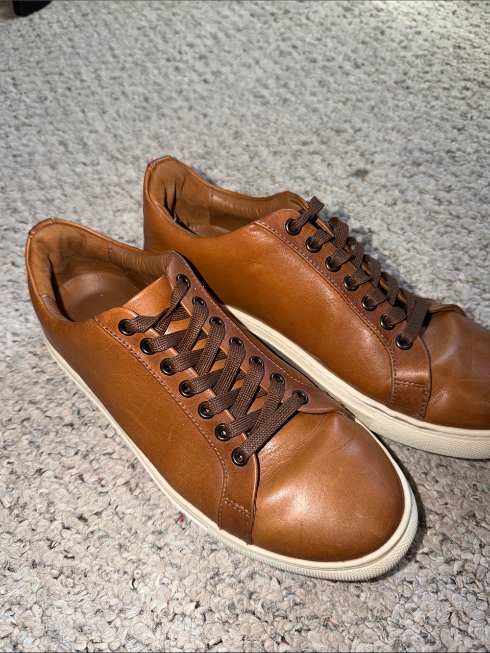 Thursday Boots Cognac Leather Low-Top Sneakers